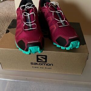 Salomon Speedcross 4 Women's Shoes - Beet Red, Electric Green, Black